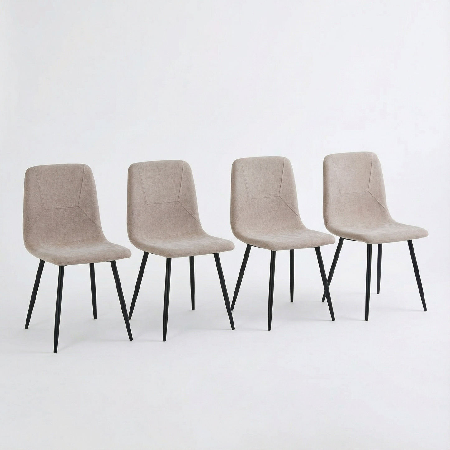 Esme Pack of 4 Light Brown Fabric Dining Chairs