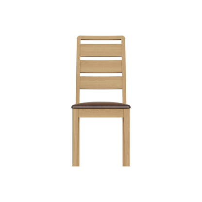Taberno Oak Dining Chairs Ladder Back Cushioned – Pair of 2