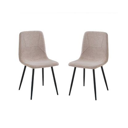 Esme Pack of 2 Light Brown Fabric Dining Chairs