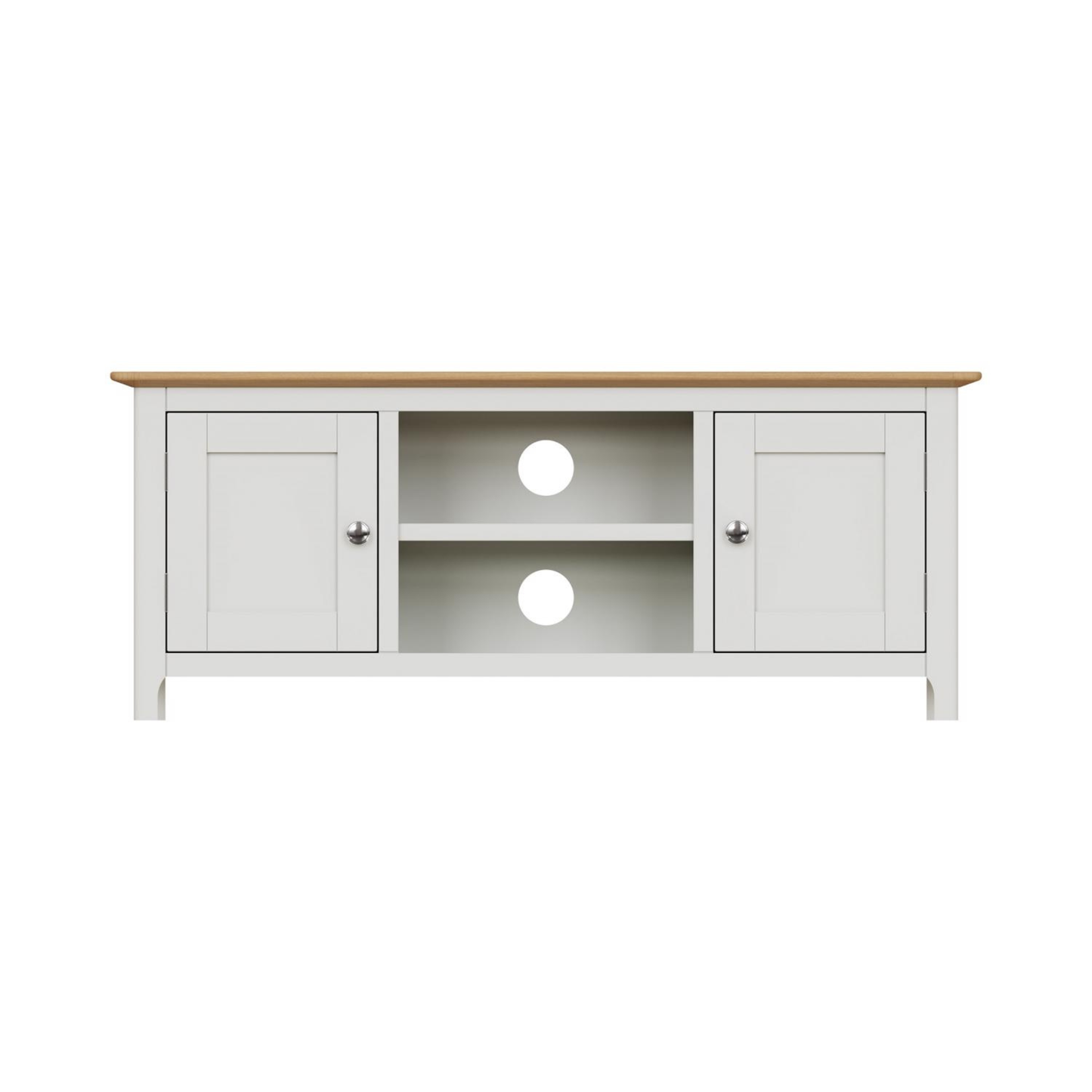 Taberno Oak 2 Door TV Unit in Linen White