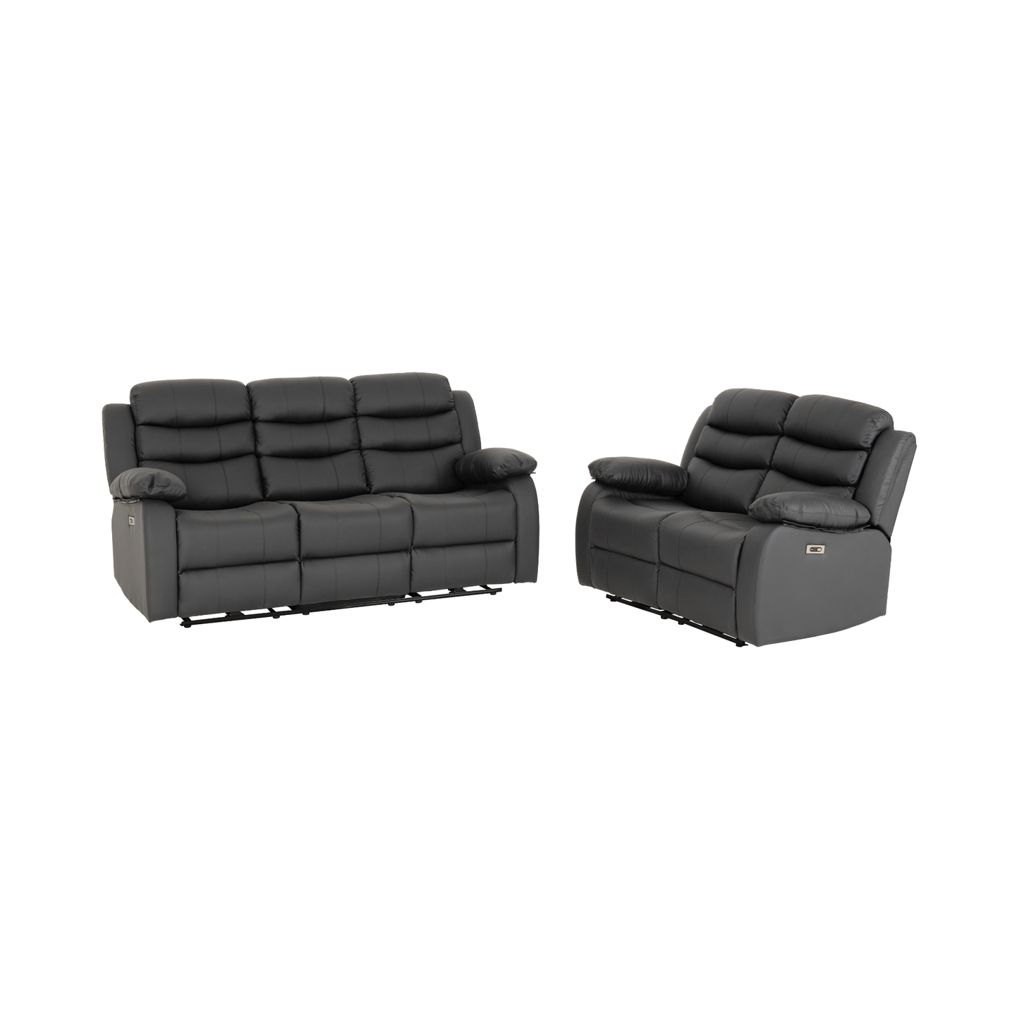 Roma 3+2 Electric Recliner Suite - Grey Faux Leather