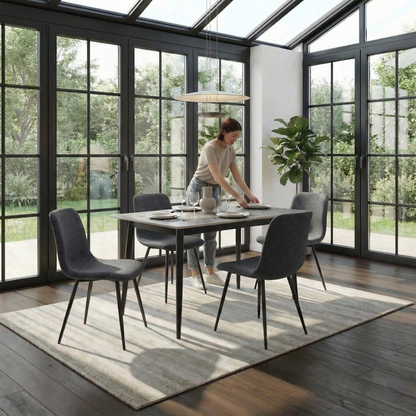 Nova Grey Dining Set with 4 Evie Grey Chairs