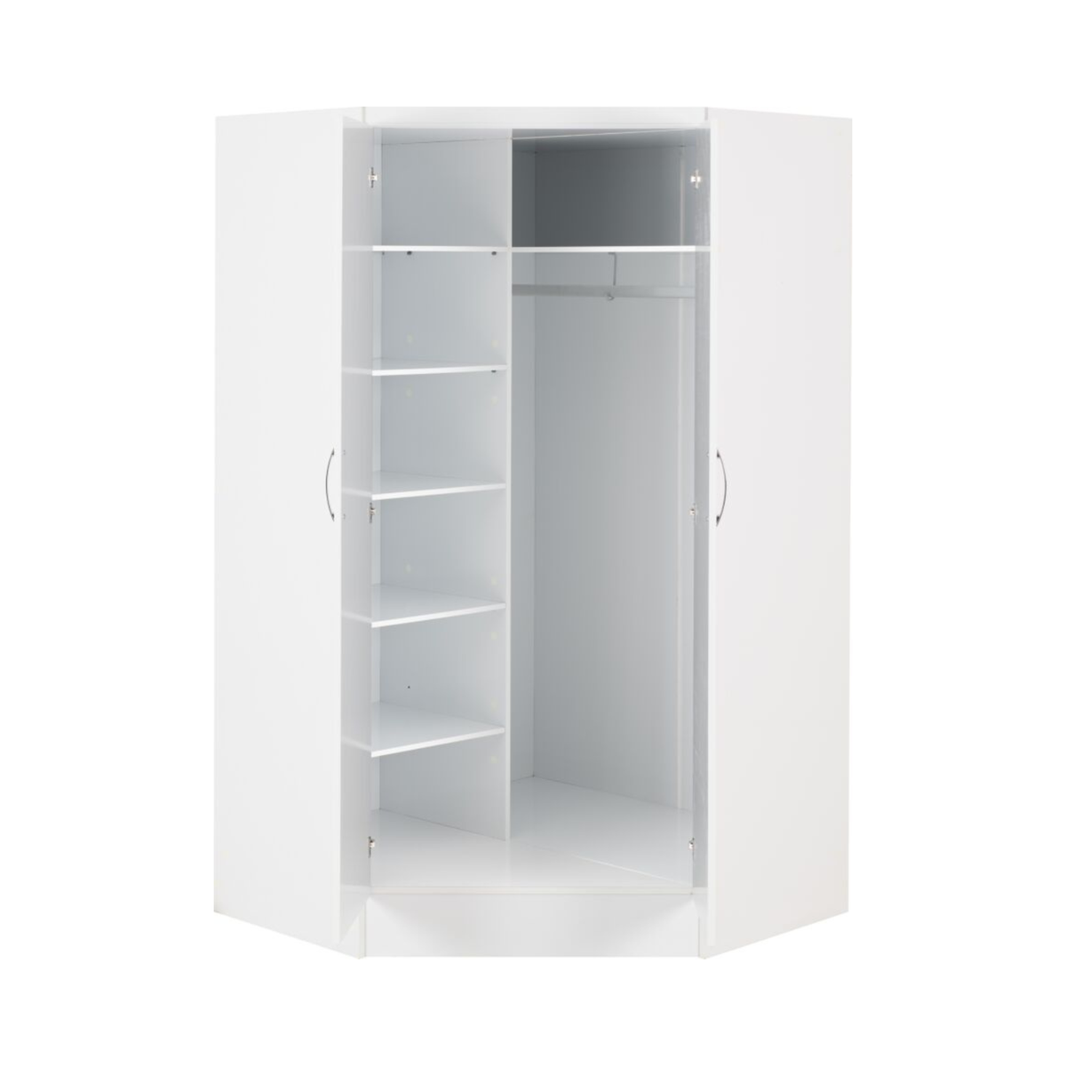 Nevada 2 Door Corner Wardrobe – White Gloss Finish
