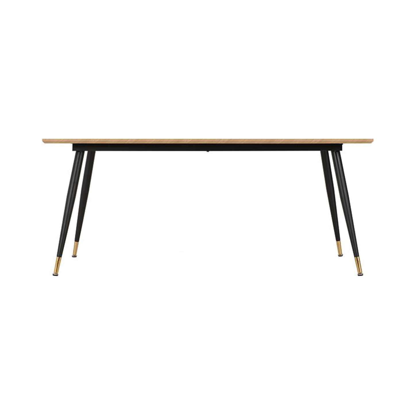 Hamilton Large Dining Table in Medium Oak Effect & Black – 180cm
