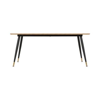Hamilton Large Dining Table in Medium Oak Effect & Black – 180cm