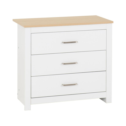 Portland 3 Drawer Chest - White/Oak Effect