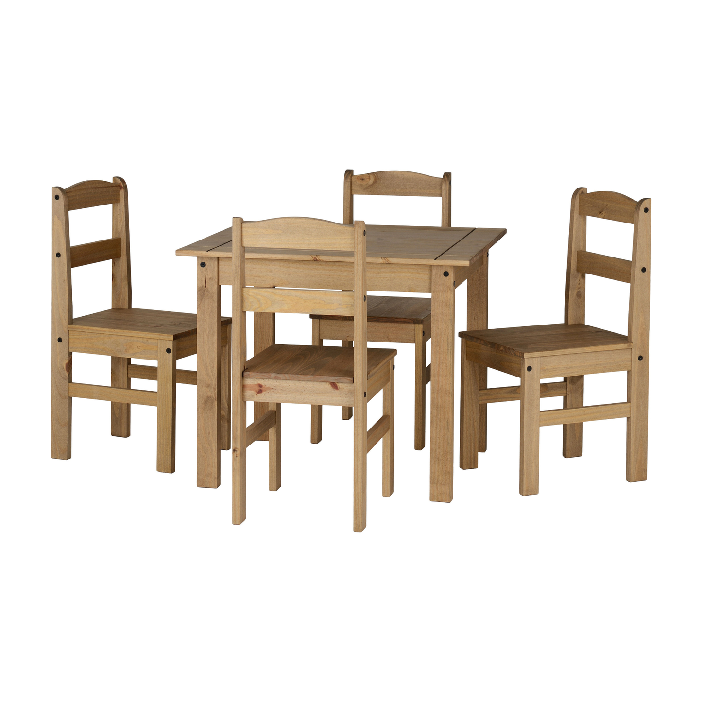 Panama Dining Set - Natural Wax Finish (4 Chairs)