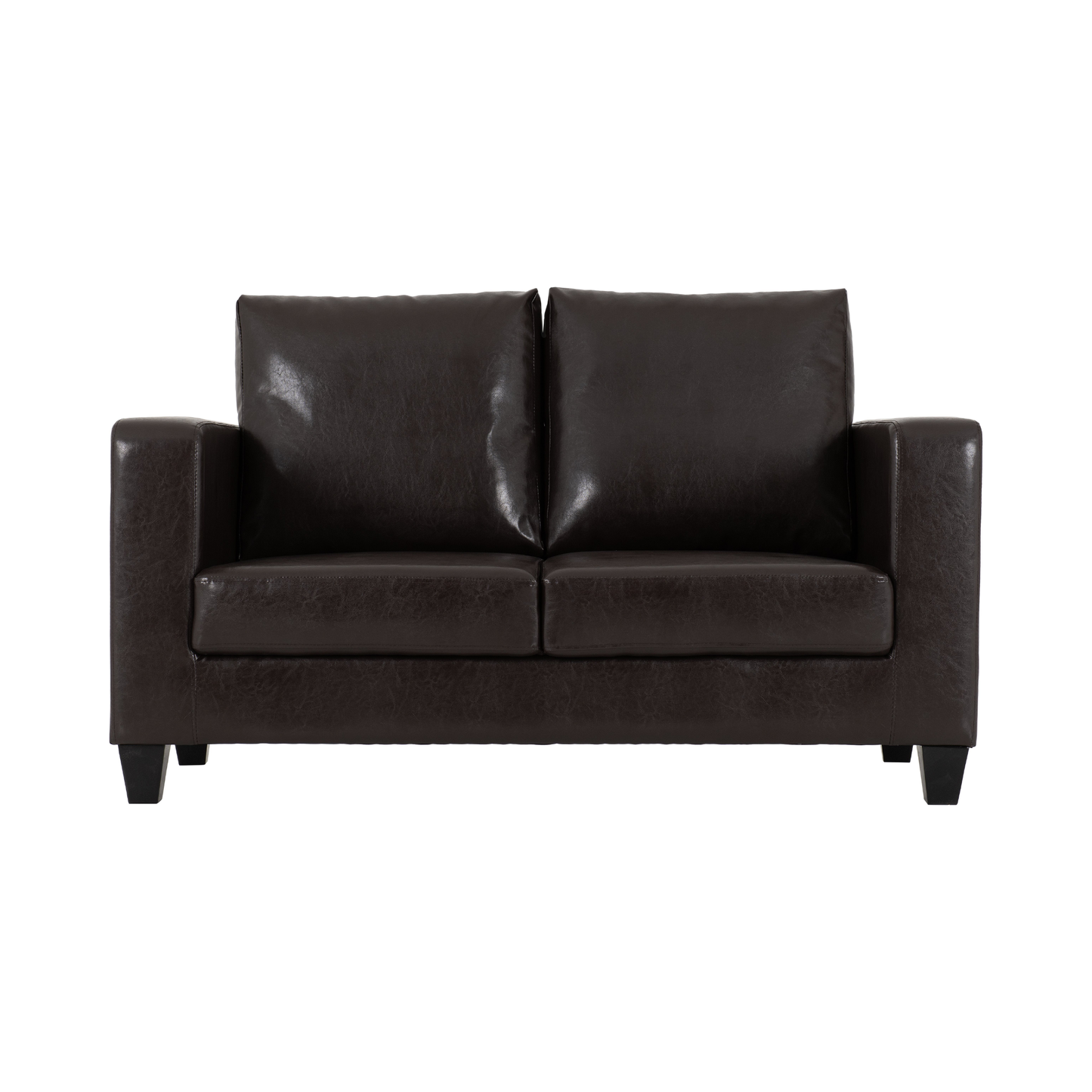 Tempo Two Seater Sofa - Brown Faux Leather
