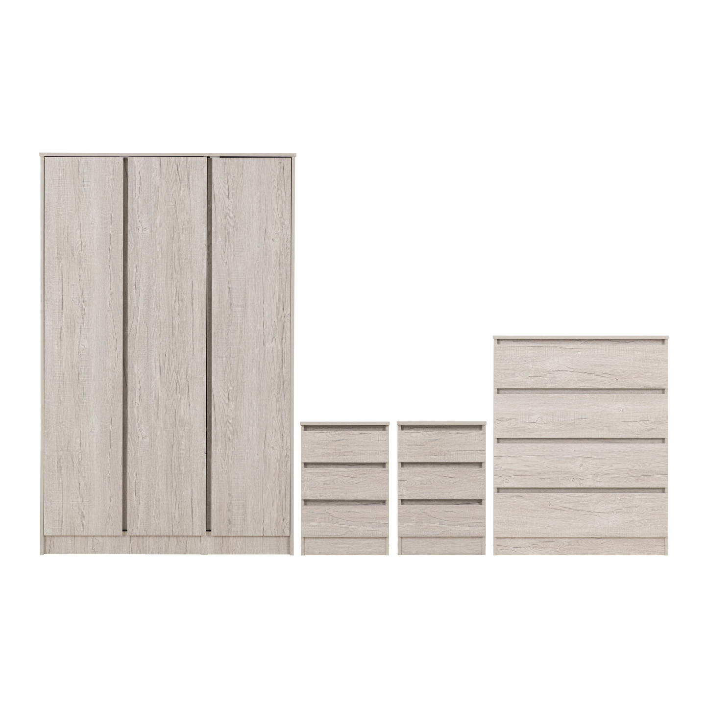 Malvern 3 Door Wardrobe Bedroom Set Urban Snow