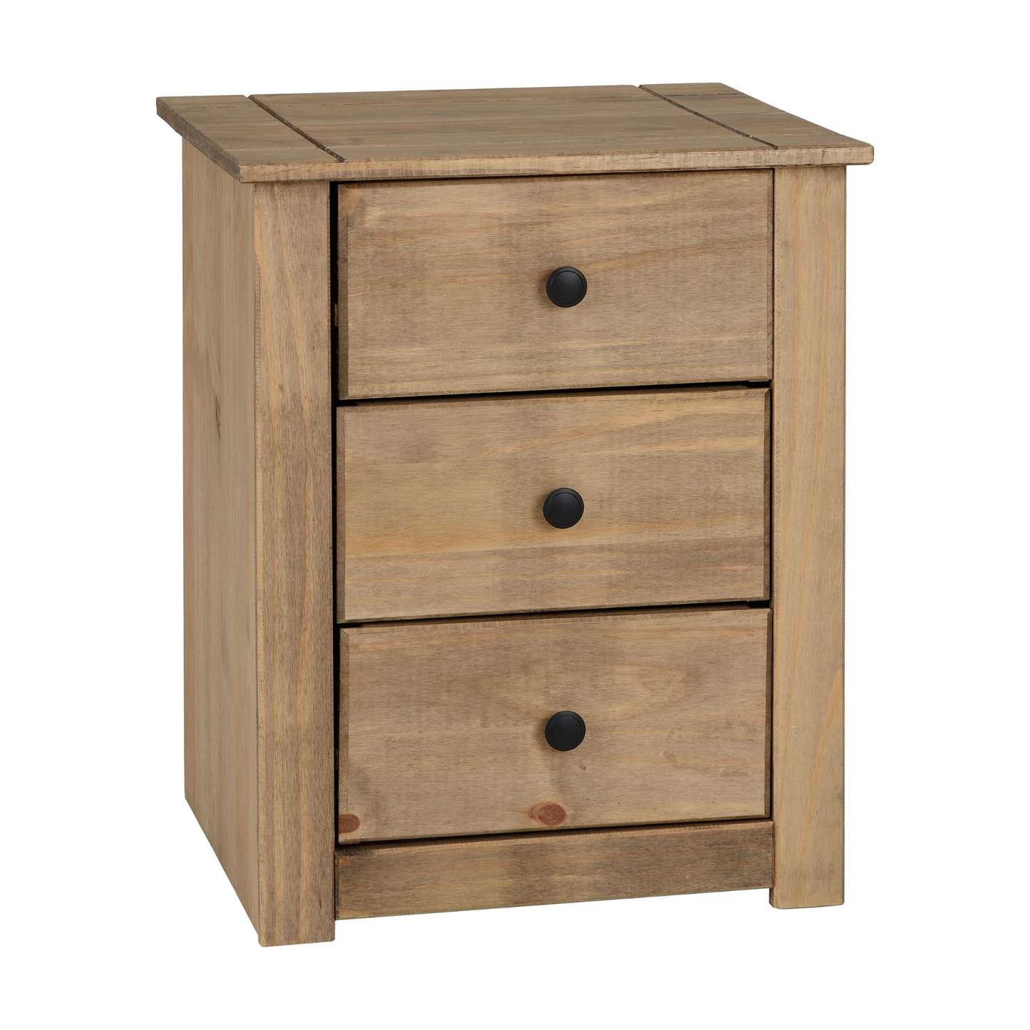 Panama 3 Drawer Bedside – Natural Wax Storage