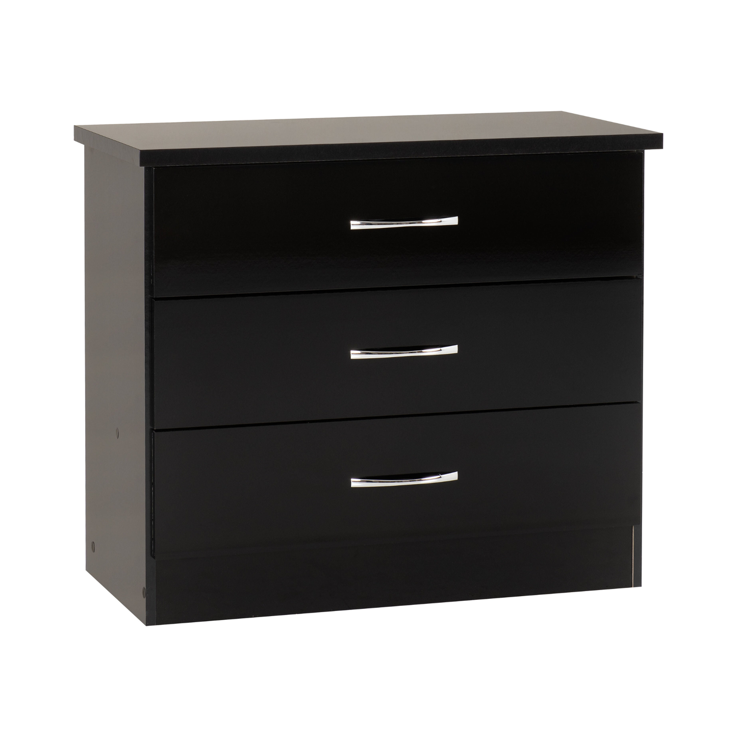 Nevada 3 Drawer Chest - Black Gloss