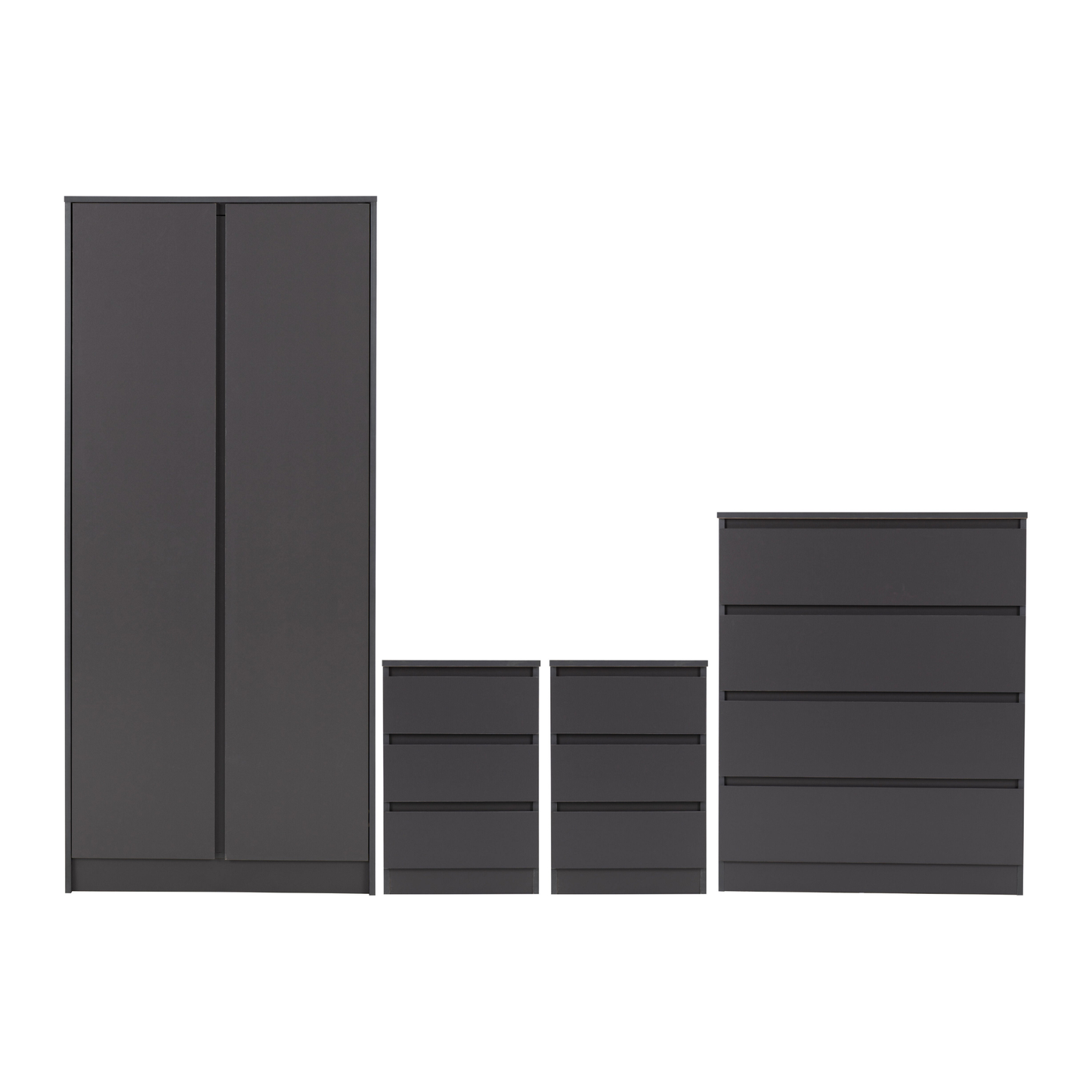 Malvern 2 Door Wardrobe Bedroom Set Grey