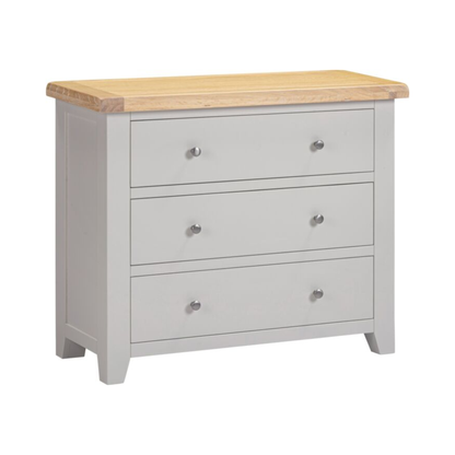 Windsor 3 Drawer Chest – Pebble Grey & Oak