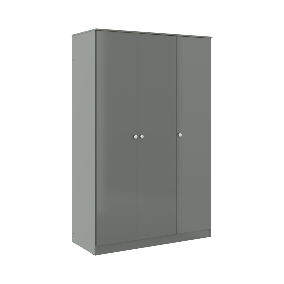 Denver 3 Door Wardrobe – Grey Gloss | Modern Bedroom Storage