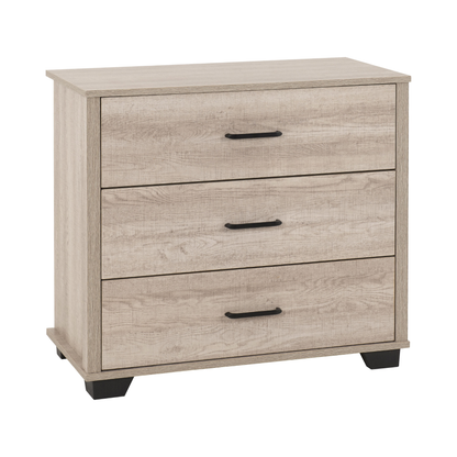 Oliver 3 Drawer Chest - Light Oak Effect