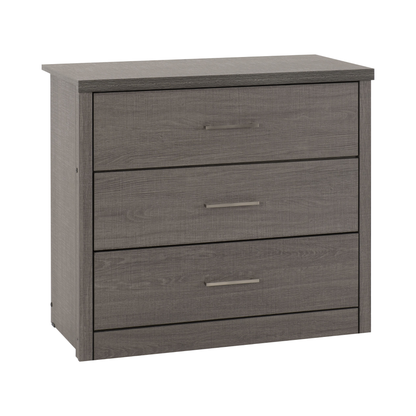 Lisbon 3 Drawer Chest – Black Wood Grain, Modern Storage Solution