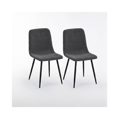 Evie Pack of 2 Grey Fabric Dining Chairs