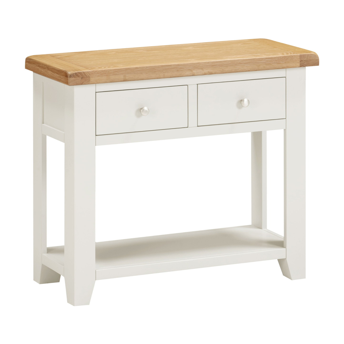 Windsor 2 Drawer Console Table - Ivory & Oak