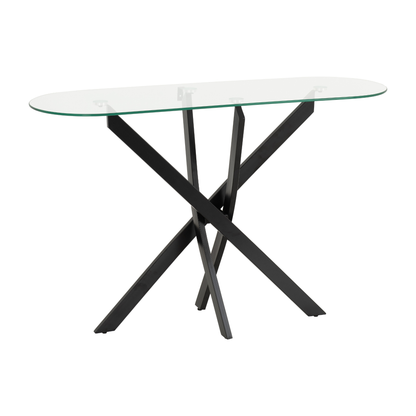 Sheldon Console Table - Clear Glass & Black