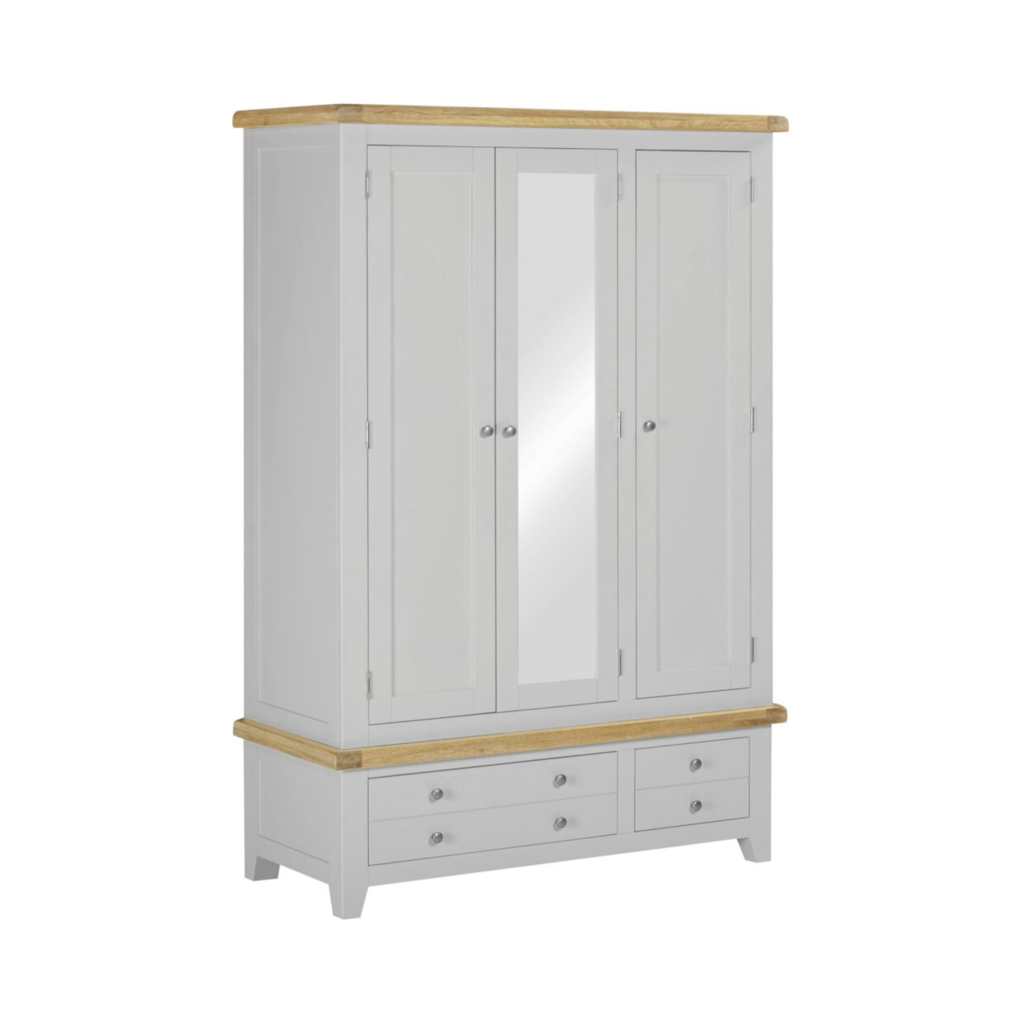 Windsor 3 Door 2 Drawer Wardrobe – Pebble Grey/Oak