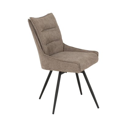 Lewis Swivel Dining Chair - Fawn Fabric (Set of 2)