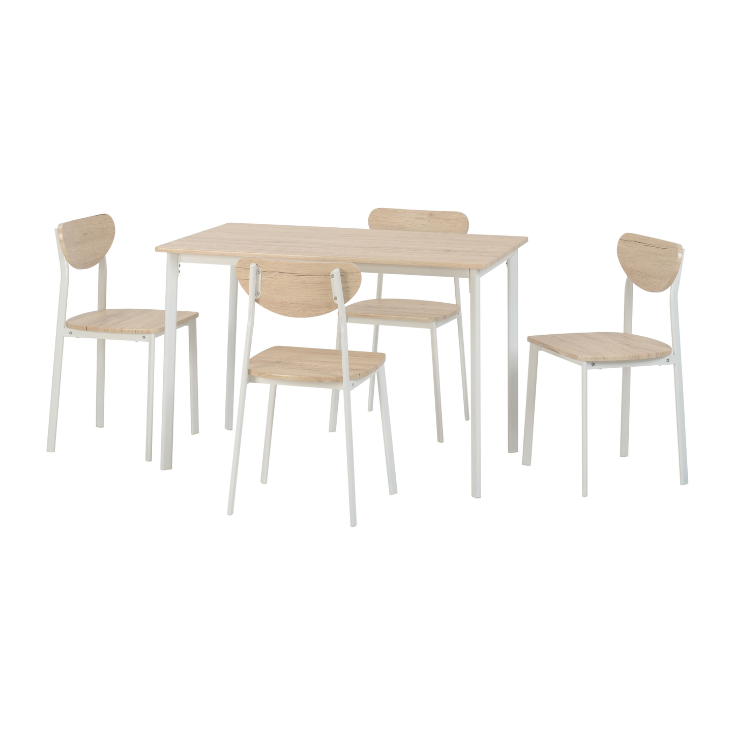Riley Large Dining Set - White/Light Oak Effect Veneer