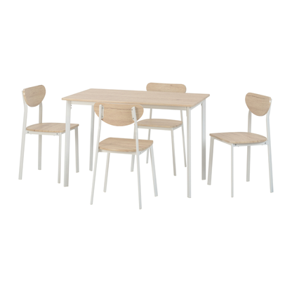 Riley Large Dining Set - White/Light Oak Effect Veneer