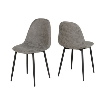 Athens Dining Chair (Set of 2) – Grey Faux Leather