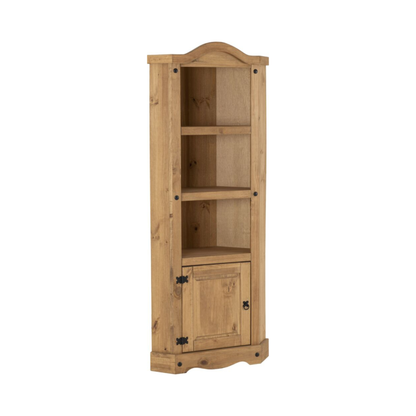 Corona Distressed Waxed Pine Corner Storage Unit