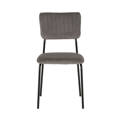 Sheldon Dining Chair Set - Grey Velvet Fabric (Pack of 4)