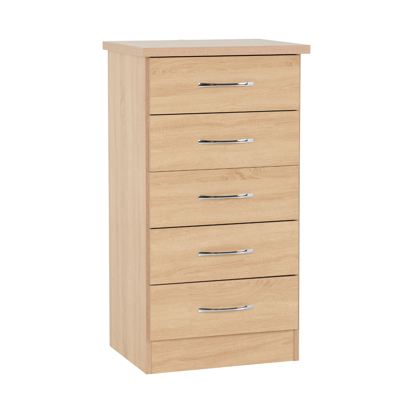 Nevada 5 Drawer Narrow Chest - Sonoma Oak Effect