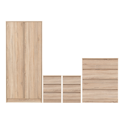 Malvern 2 Door Wardrobe Bedroom Set Sonoma Oak Effect