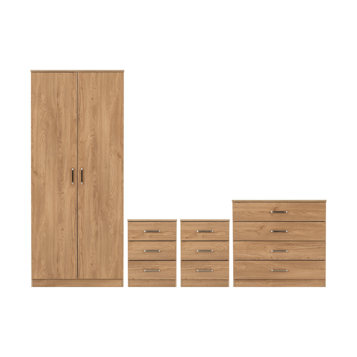 Dakota 2 Door Wardrobe Set – Oak Effect Bedroom Storage