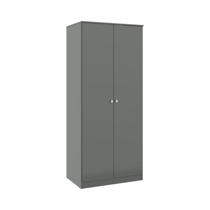 Denver 2 Door Wardrobe – Grey Gloss