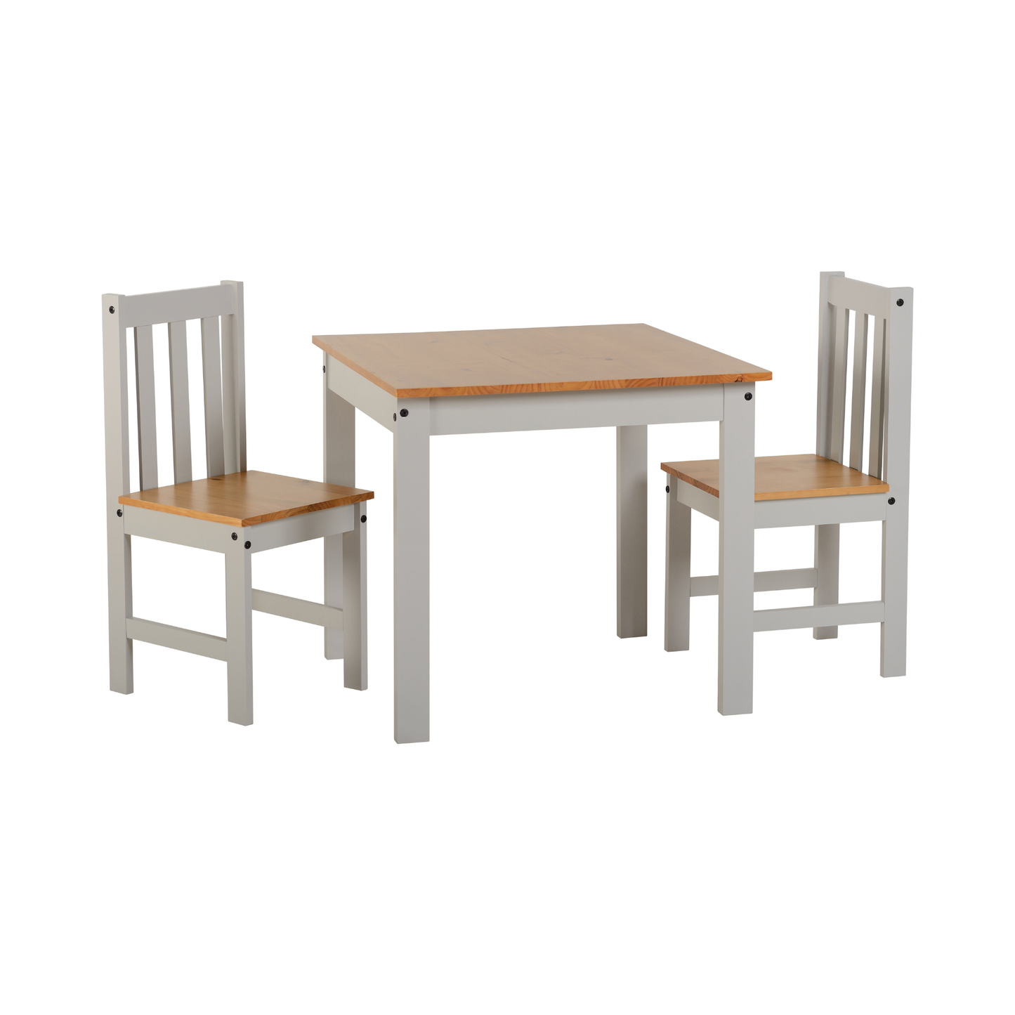 Ludlow 1+2 Dining Set - Light Grey/Oak Effect