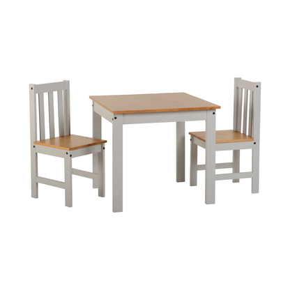 Ludlow 1+2 Dining Set - Light Grey/Oak Effect