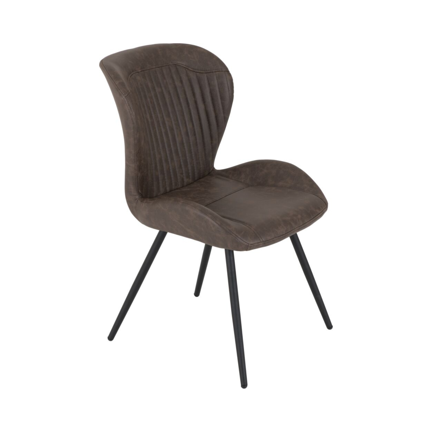 Quebec Dining Chair Set - Brown Faux Leather (Pack of 4)