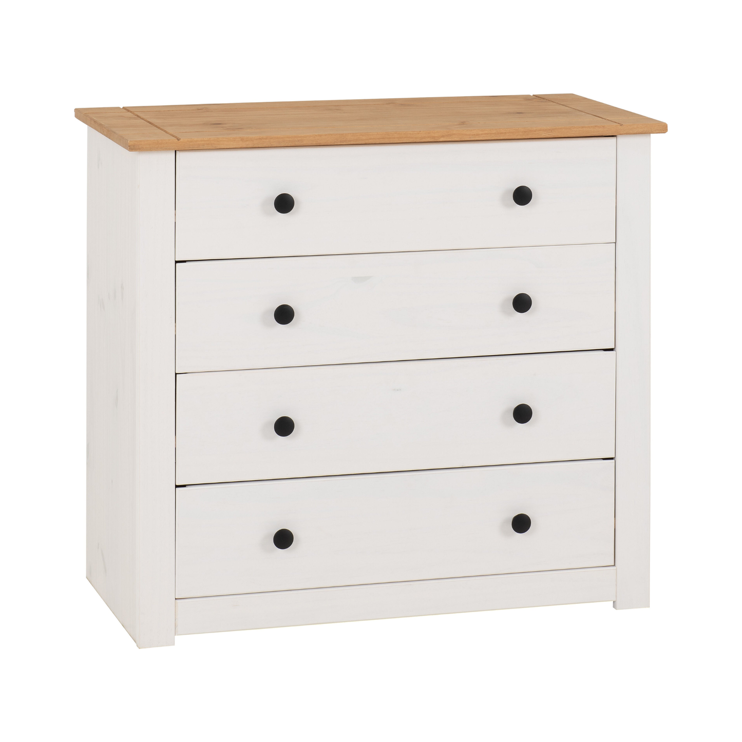 Panama 4 Drawer Chest - White/Natural Wax