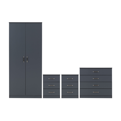 Dakota 2 Door Wardrobe Set – Dark Grey Bedroom Storage
