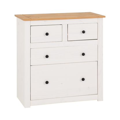 Panama 2+2 Drawer Chest - White/Natural Wax