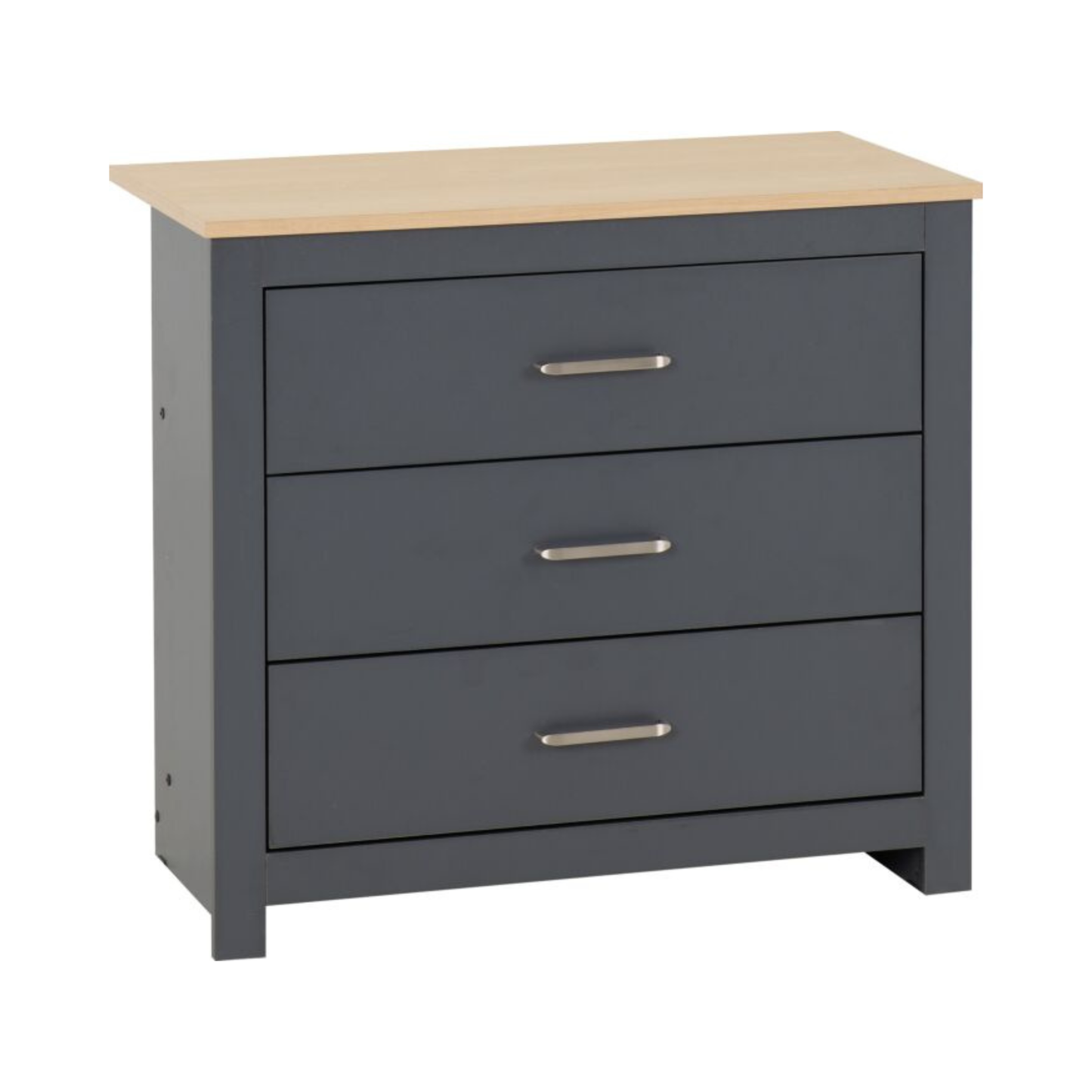 Portland 3 Drawer Chest - Grey/Oak Effect