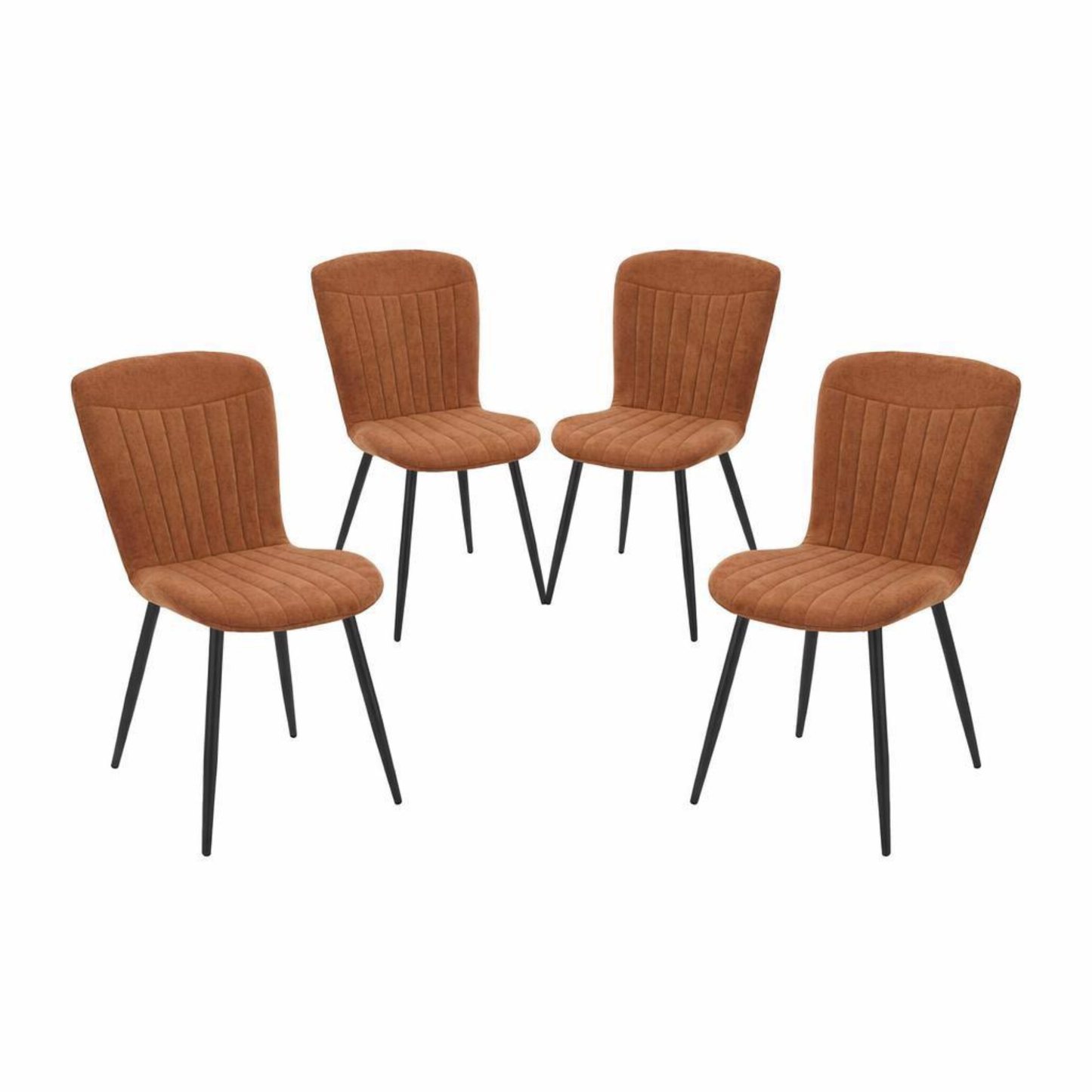 Grace Pack of 4 Chestnut Brown Fabric Dining Chairs