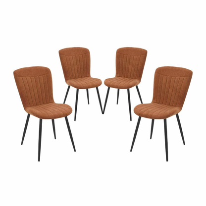 Grace Pack of 4 Chestnut Brown Fabric Dining Chairs