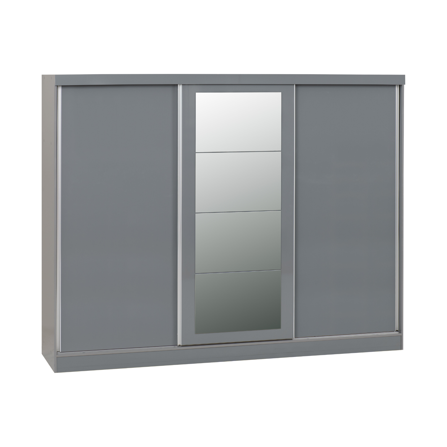 Nevada 3 Door Slider Wardrobe - Grey Gloss