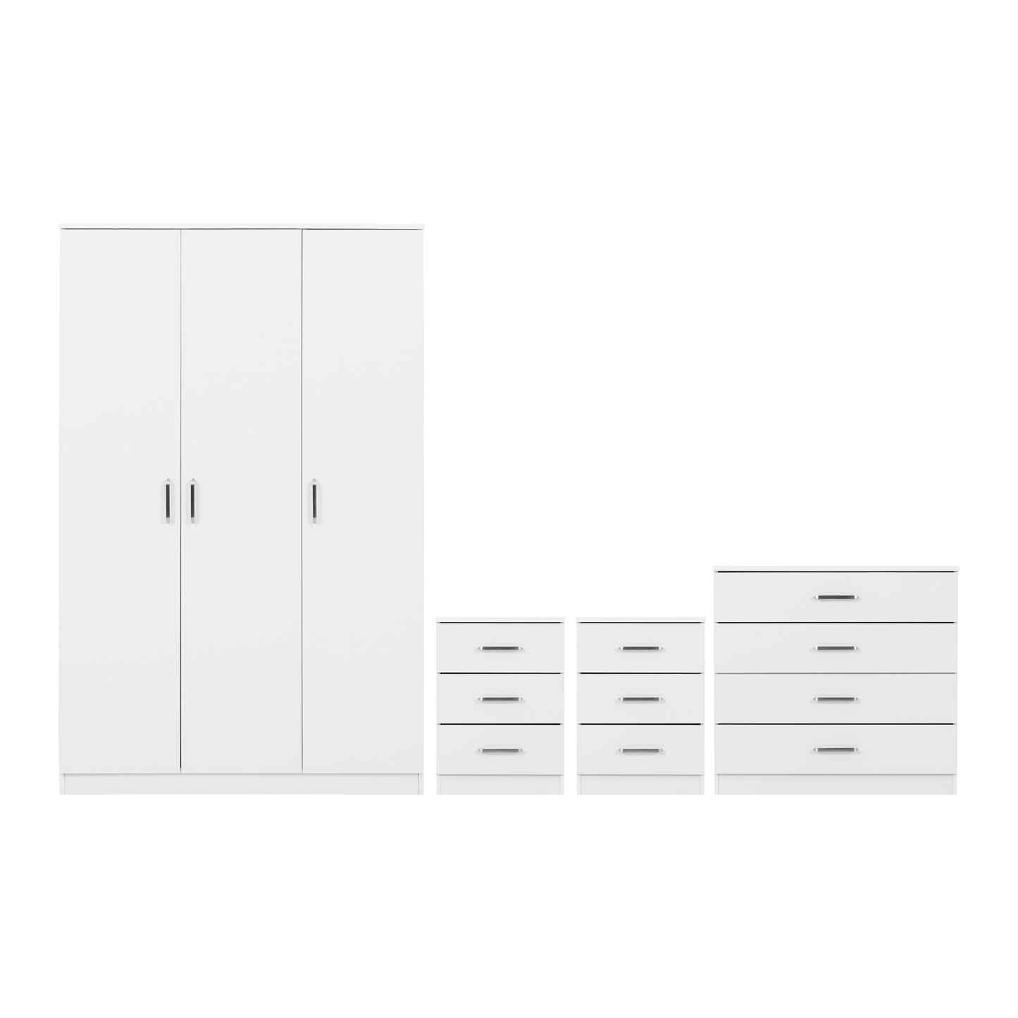 Dakota 3 Door Wardrobe Bedroom Set - White