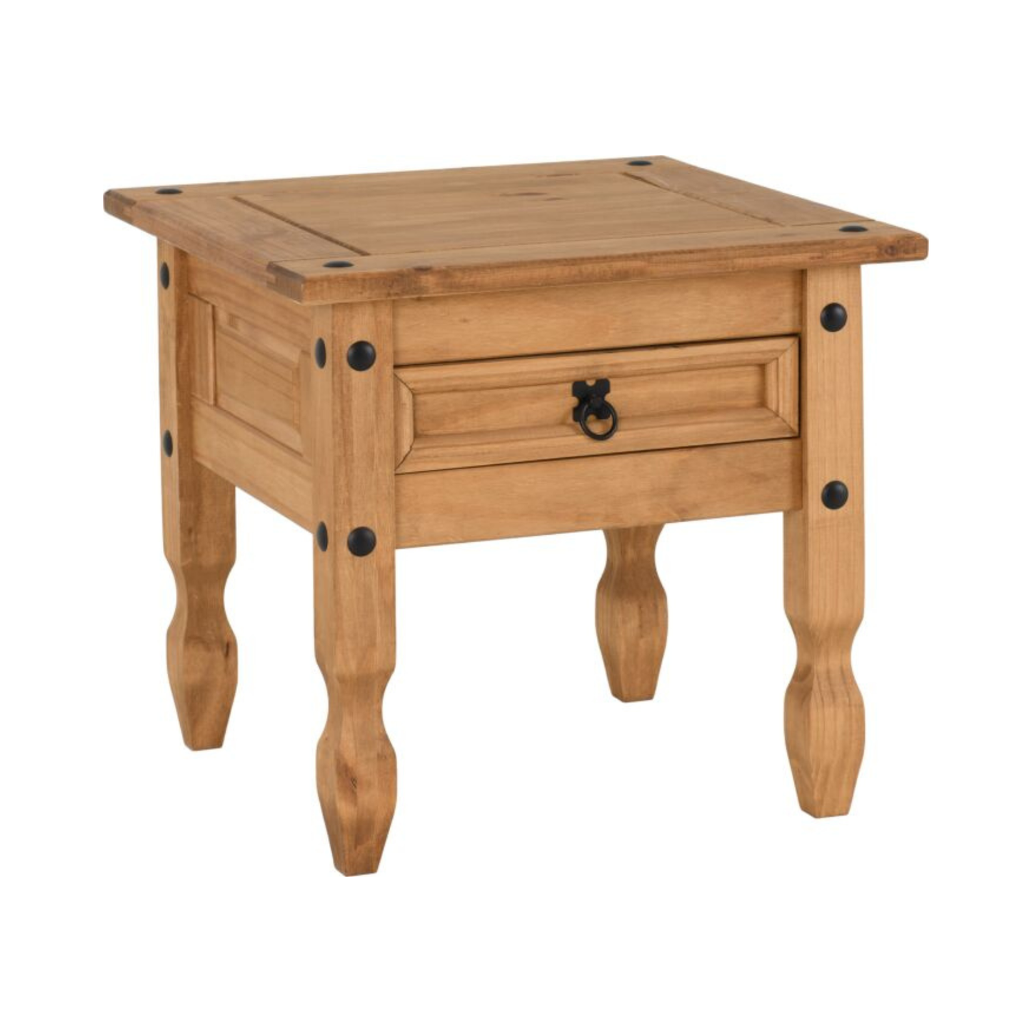 Corona 1 Drawer Lamp Table – Distressed Waxed Pine