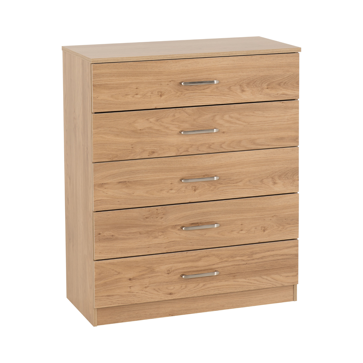 Dakota 5 Drawer Chest – Oak Effect, Tall Bedroom Storage