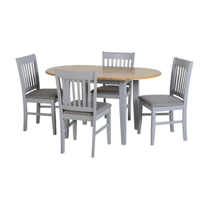 Oxford Extending Dining Set - Grey/Natural Oak (4 Chairs)