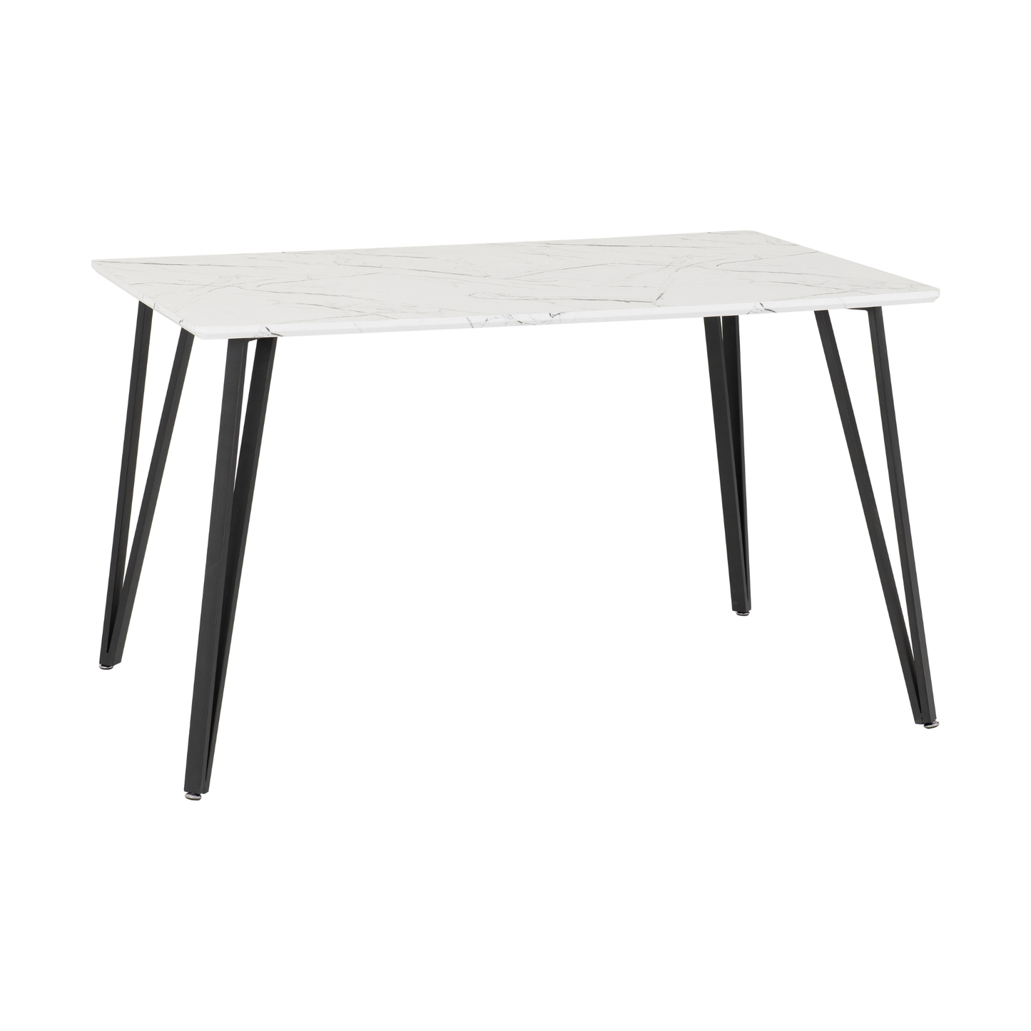 Marlow & Quebec Dining Set – White Marble & Grey PU