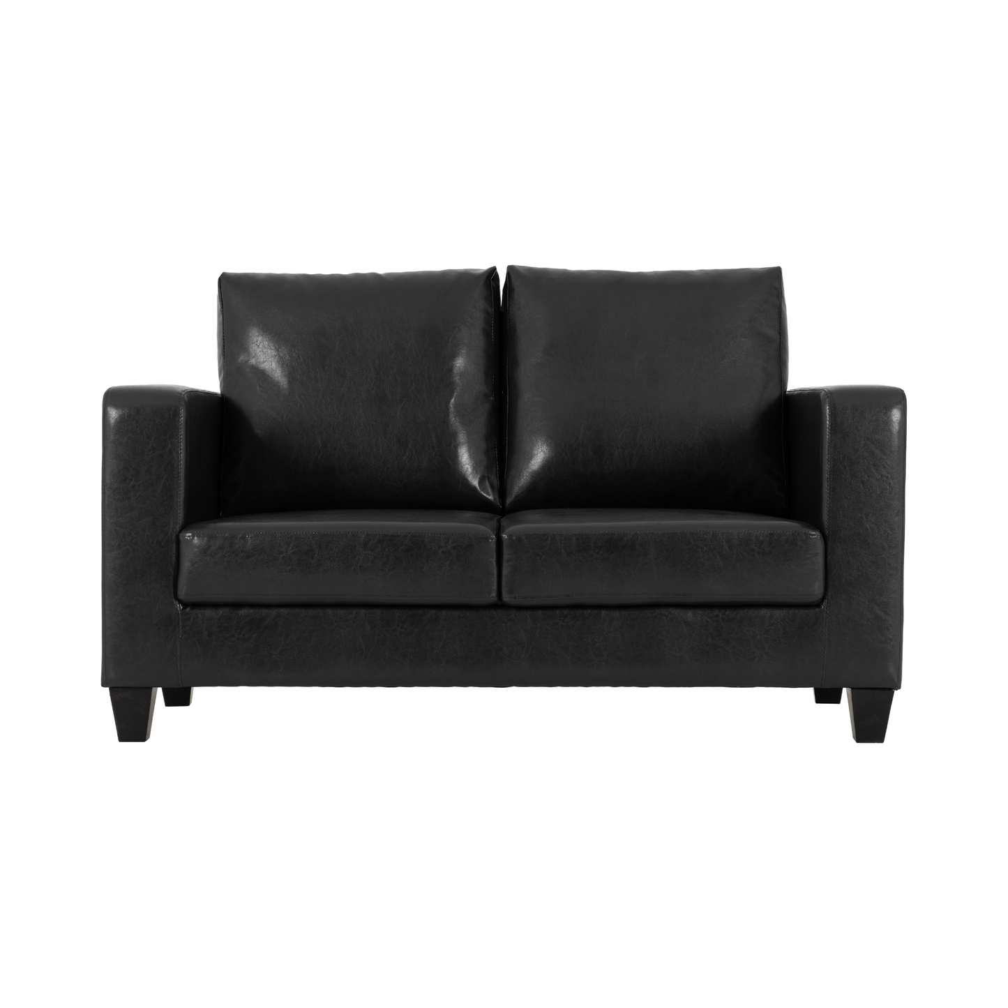 Tempo Two Seater Sofa - Black Faux Leather
